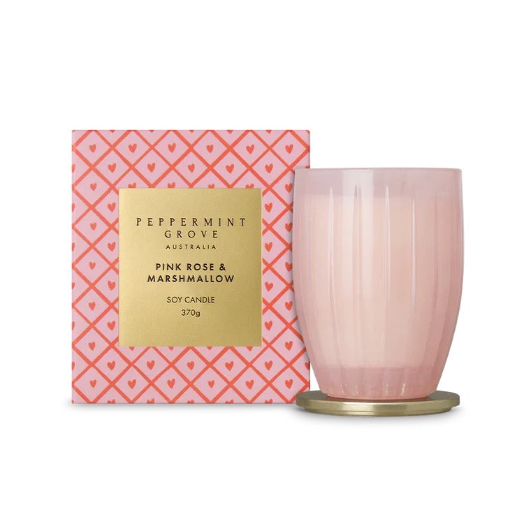 Peppermint Grove 370g Candle - Pink Rose and Marshmallow