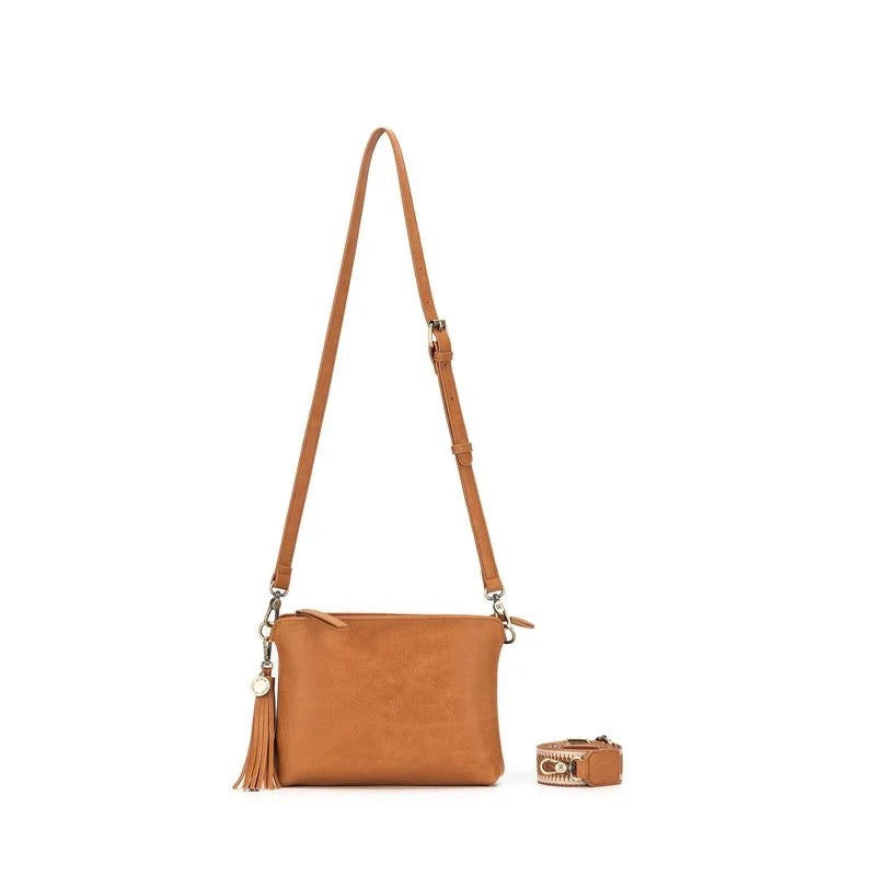 Black Caviar Crossbody Bag - Callie Tan