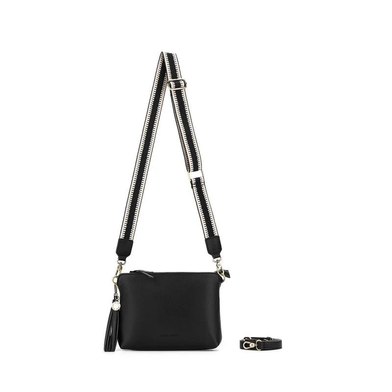 Black Caviar Crossbody Bag - Callie Black