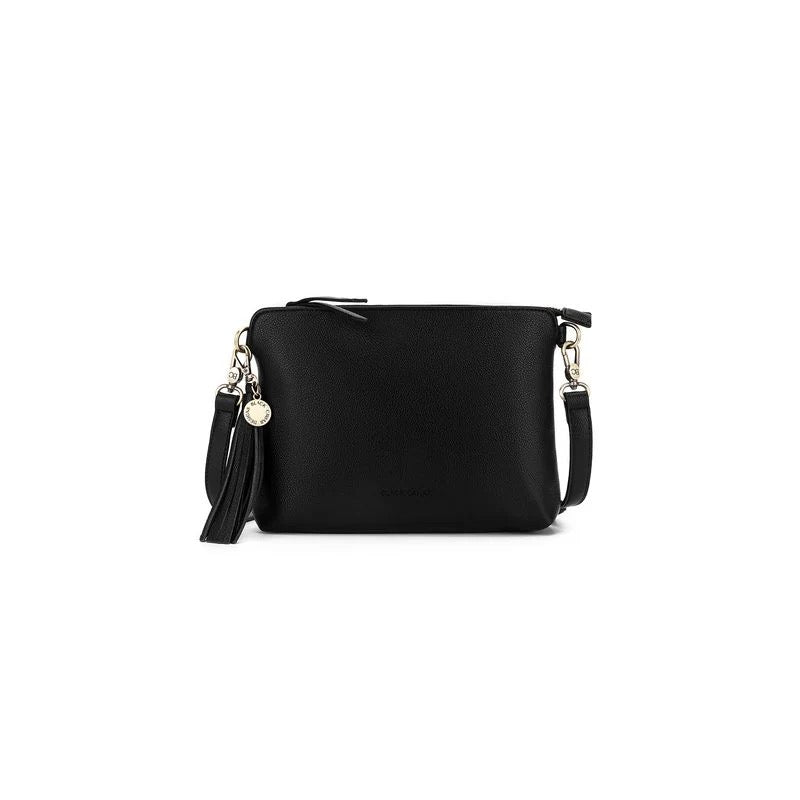 Black Caviar Crossbody Bag - Callie Black