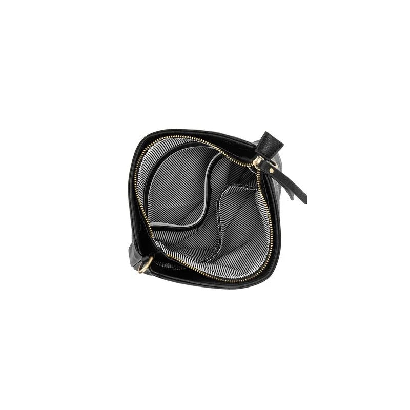 Black Caviar Crossbody Bag - Callie Black
