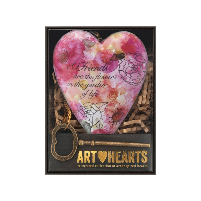 Demdaco Art Heart - Friends are Flowers