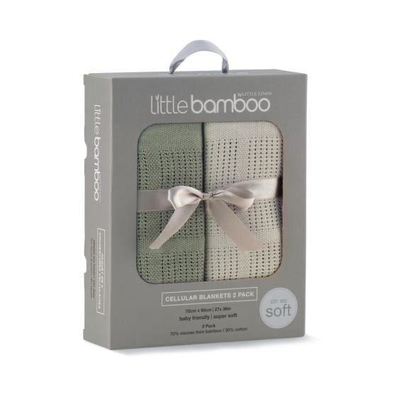 Little Bamboo Cellular Blanket 2Pk - Bayleaf