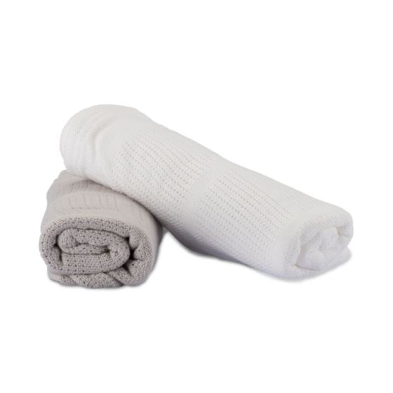 Little Bamboo Cellular Blanket 2Pk - Stone Grey