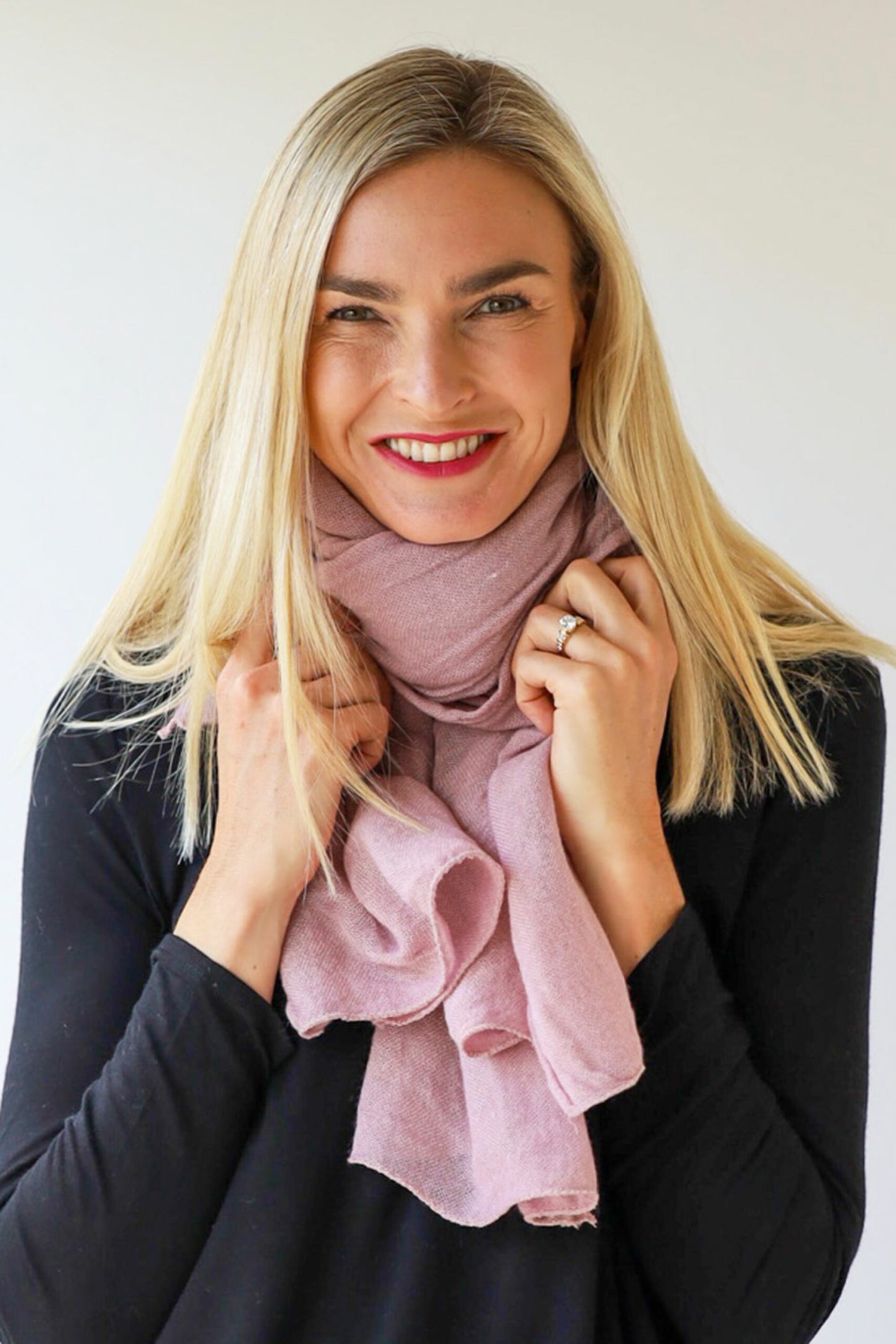 Warm Plain Scarf - Dusky Pink