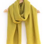 Warm Plain Scarf - Lime Green