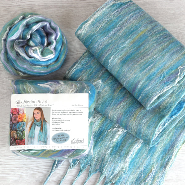 Silk Merino Scarf Felting Kit