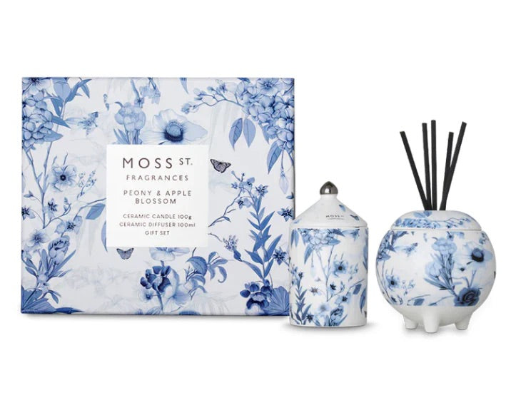 Moss St Candle and Diffuser - Peony and Apple Blossom
