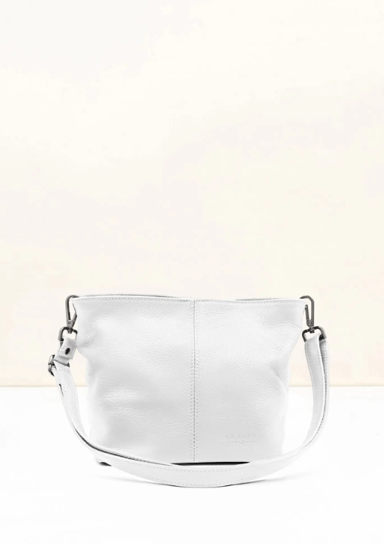 La Lupa Italian Leather Handbag -  Lola Petite white
