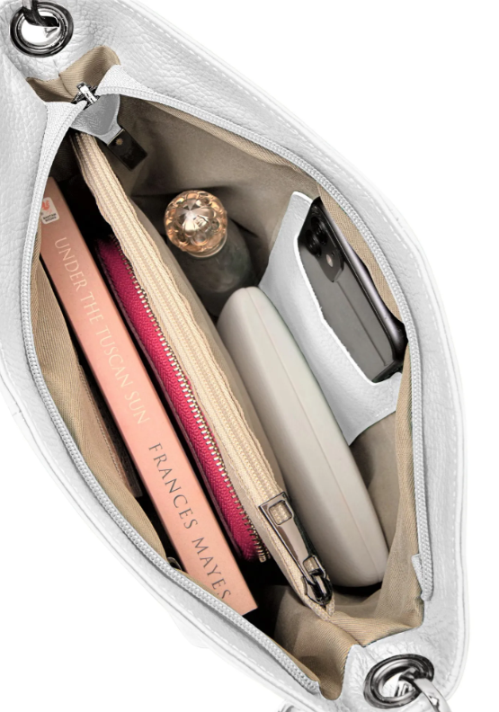 La Lupa Italian Leather Handbag -  Lola Petite white