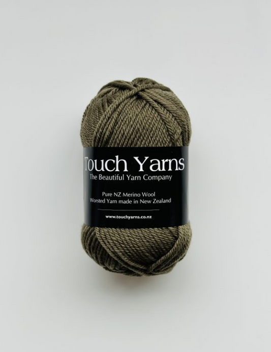 Touch Yarns Pure Merino 8ply / Double Knit – Olive