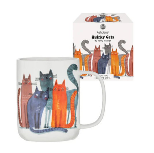 Coffee  Mug - Quirky Cats Four Friends