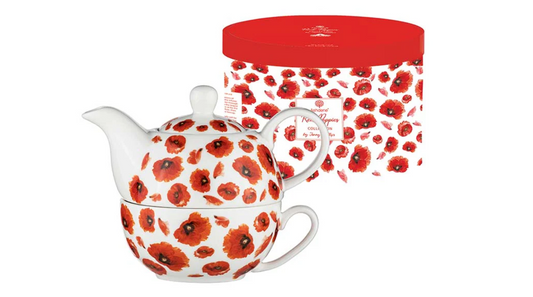 Red Poppies Tea For One