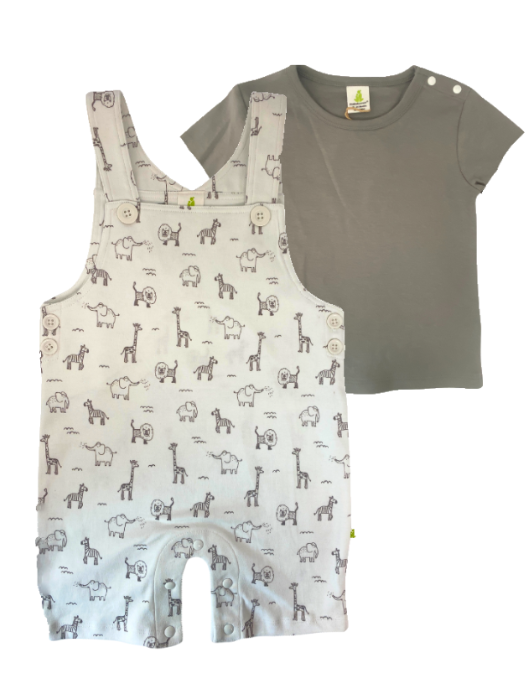 Overalls with Tee Set - Zoo Animals
