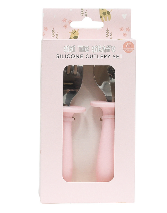 Baby Giraffe Silicone Cutlery Set