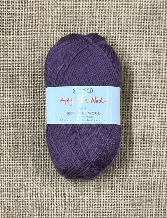 Crucci Pure Wool 4ply - Pretty Mauve Pink