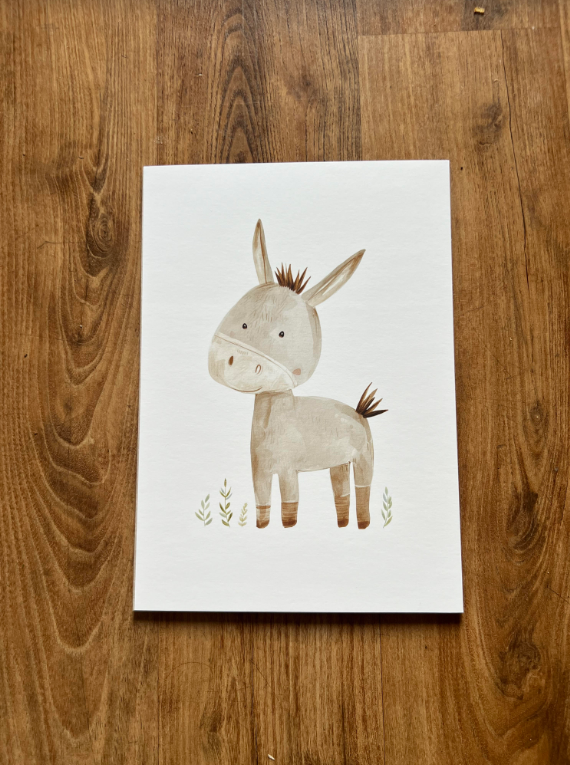Farmyard Donkey Print