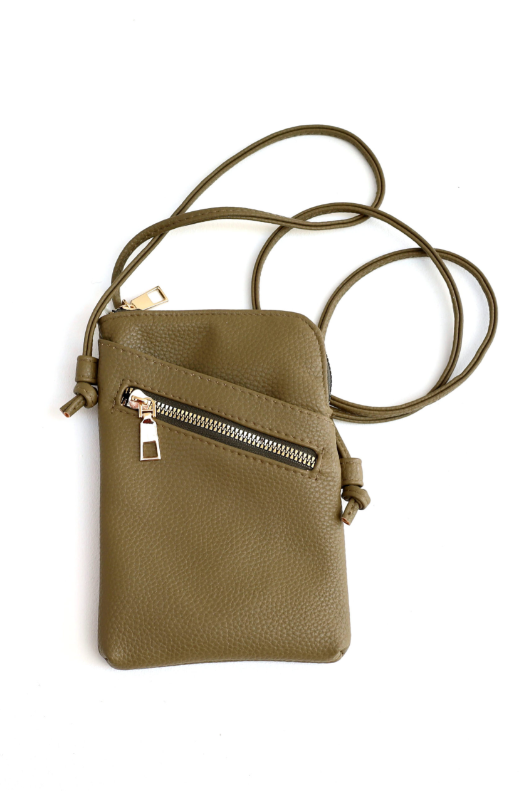 Cross Body Shoulder Strap Bag -  Olive Green