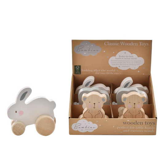 Bambino Wooden Push Toy -  Bear