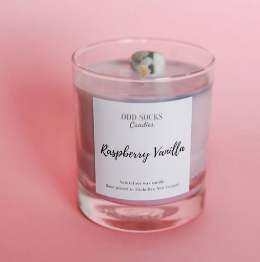 Odd sock candles - Raspberry vanilla
