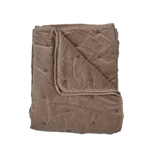 Mason Bee Velvet Throw - Stone