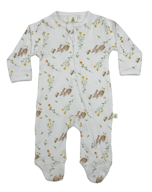 Long Sleeve Zipsuit with Feet – Bunny Bloom
