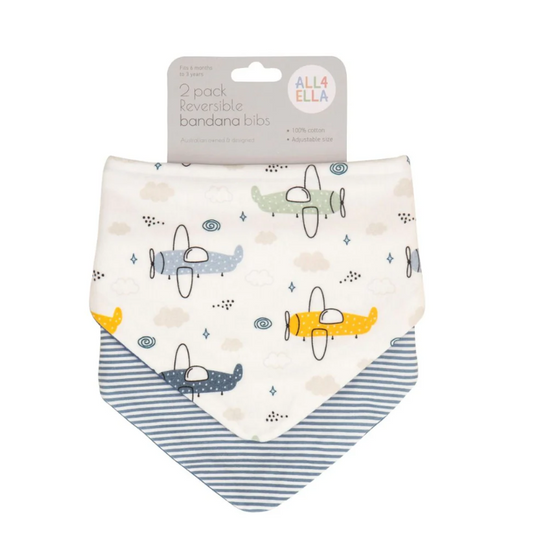 Bandana Bibs 2pk - Plane