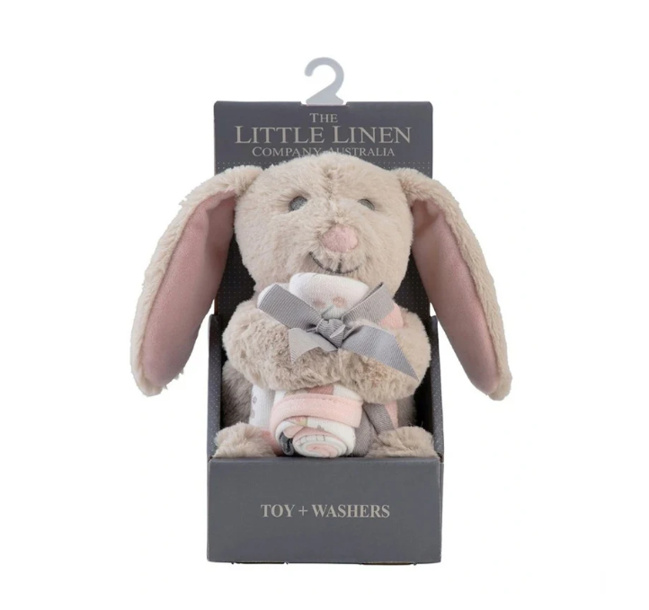 Soft Plush Baby Toy & Face Washers - Harvest Bunny