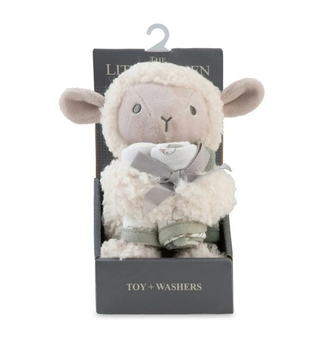 Soft Plush Baby Toy & Face Washers - Farmyard Lamb