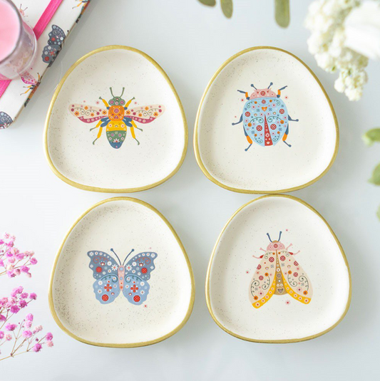 Floral Bug Trinket Dishes