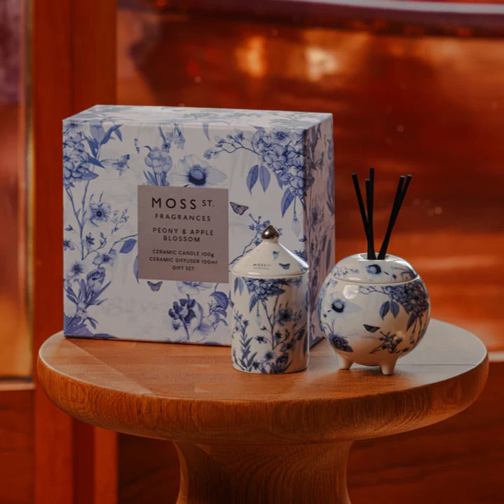 Moss St Candle and Diffuser - Peony and Apple Blossom