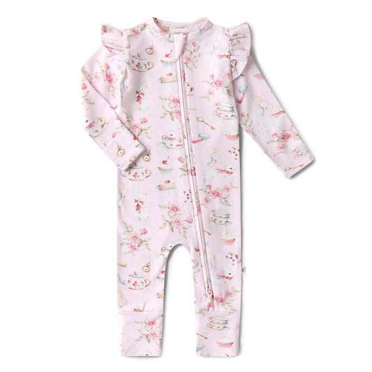 Organic Cotton Snuggle Hunny Sleepsuit - Alices Tea Party