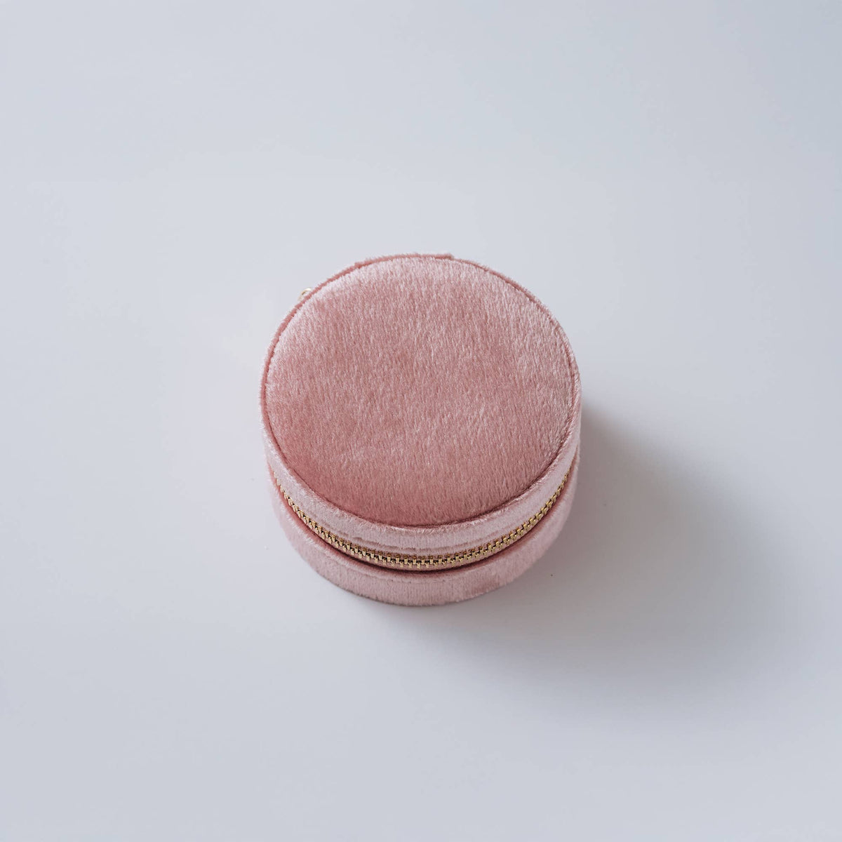 Round Velvet Jewellery Box  - Rose