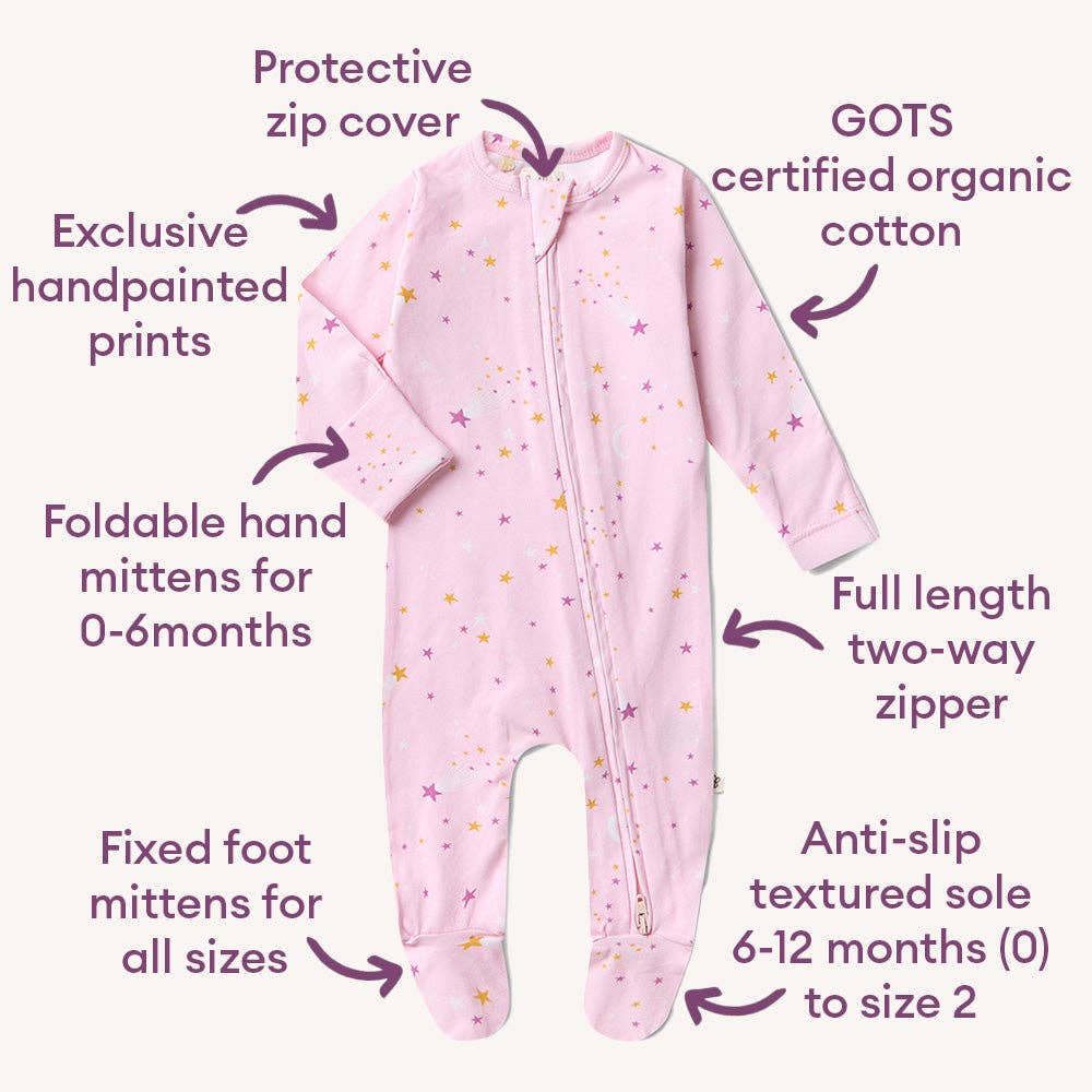 Organic Cotton Snuggle Hunny Sleepsuit  - Twinkle