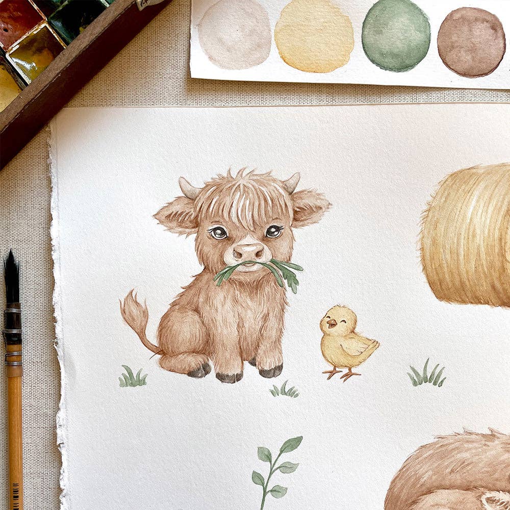 Organic Cotton Snuggle Hunny Sleepsuit - Highland Cows