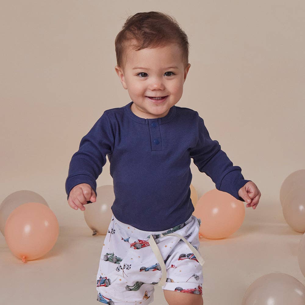 Long Sleeve Snuggle Hunny Organic Cotton Bodysuit - Moonlight