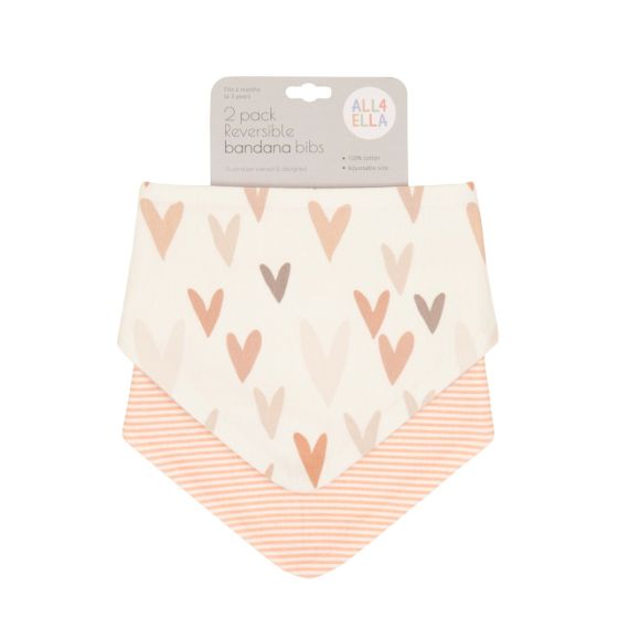 Bandana Bibs 2pk - Hearts