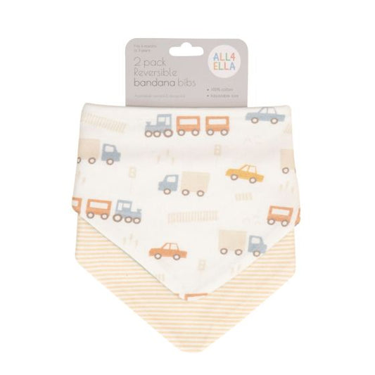 Bandana Bibs 2pk - Trucks