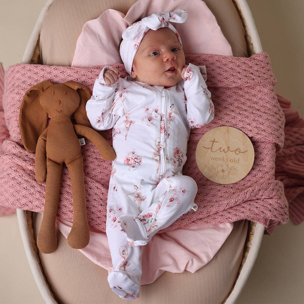 Organic Cotton Snuggle Hunny Sleepsuit - Ballerina