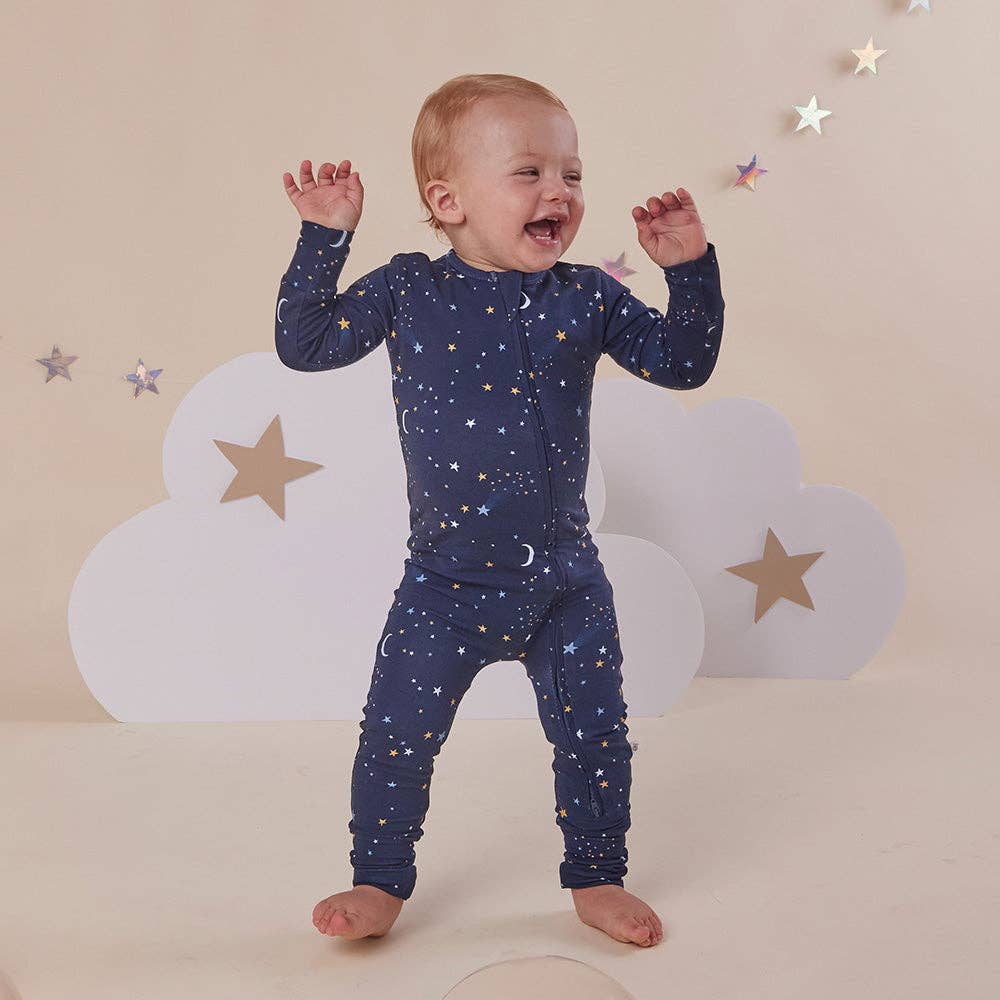 Organic Cotton Snuggle Hunny Sleepsuit - Starry NIght