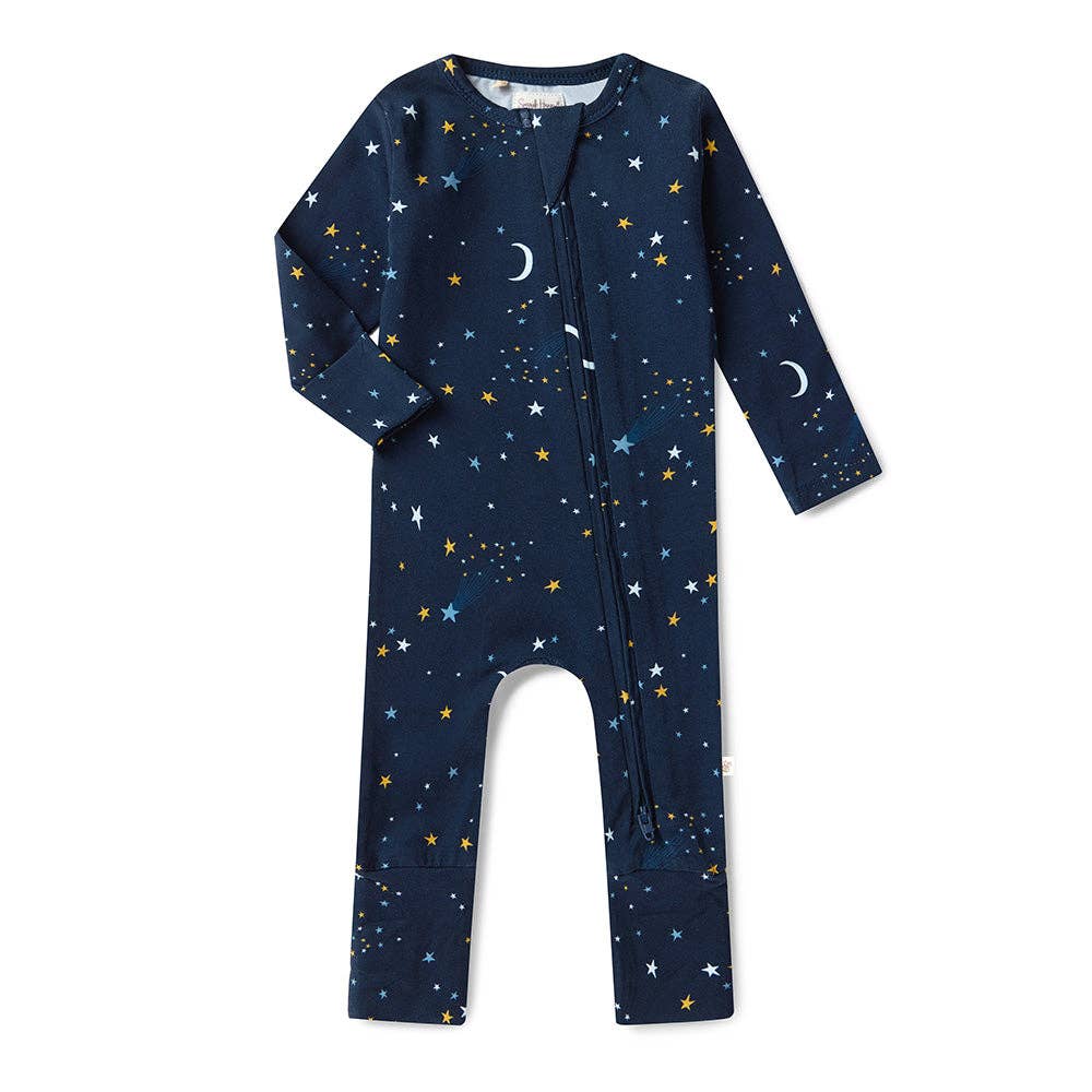 Organic Cotton Snuggle Hunny Sleepsuit - Starry NIght