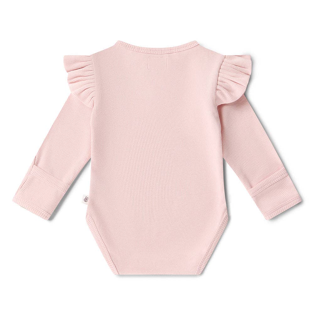 Long Sleeve Organic Cotton Snuggle Hunny Bodysuit - Pink