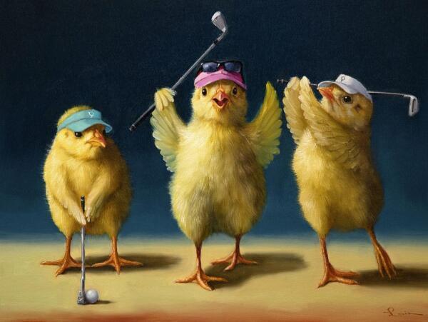 Three Golf Chicks -  by Lucia Heffernan