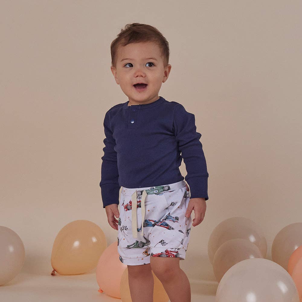 Long Sleeve Snuggle Hunny Organic Cotton Bodysuit - Moonlight