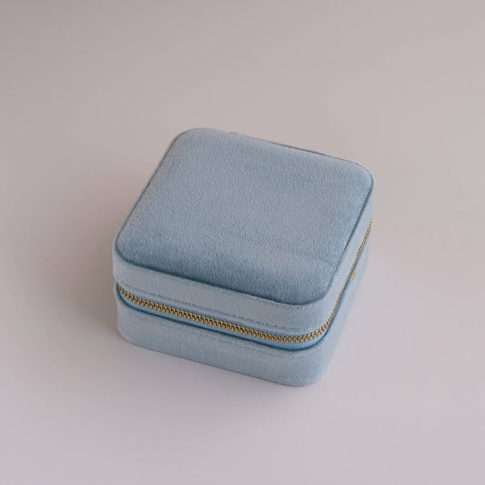 Velvet Jewellery Box - Ice Blue