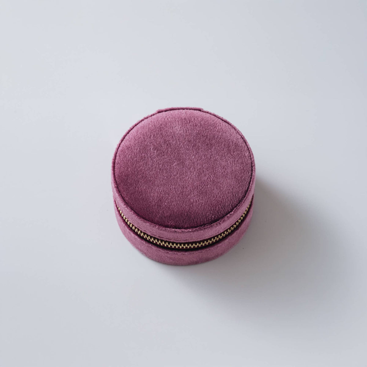 Round Velvet Jewellery Box  - Pink