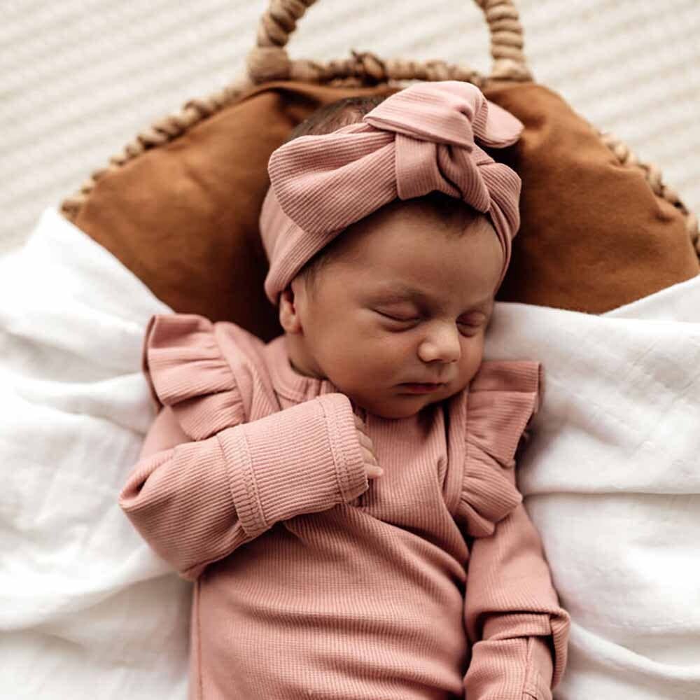 Organic Cotton Snuggle Hunny Sleepsuit - Rose