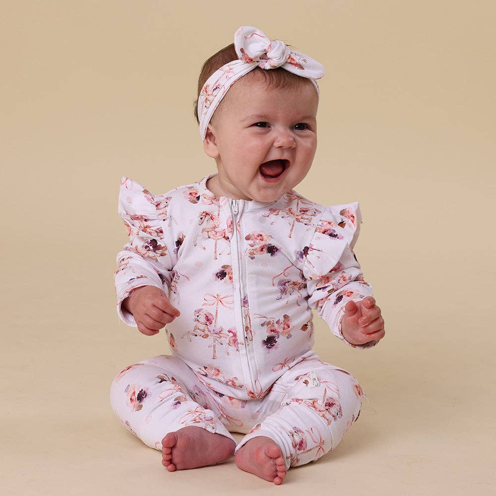 Organic Cotton Snuggle Hunny Sleepsuit - Carousel