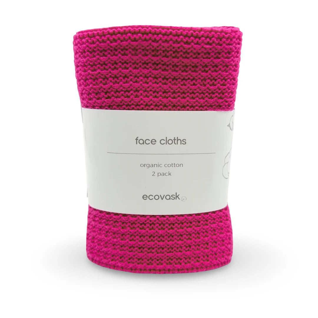 Ecovask Face Cloths - Rapberry