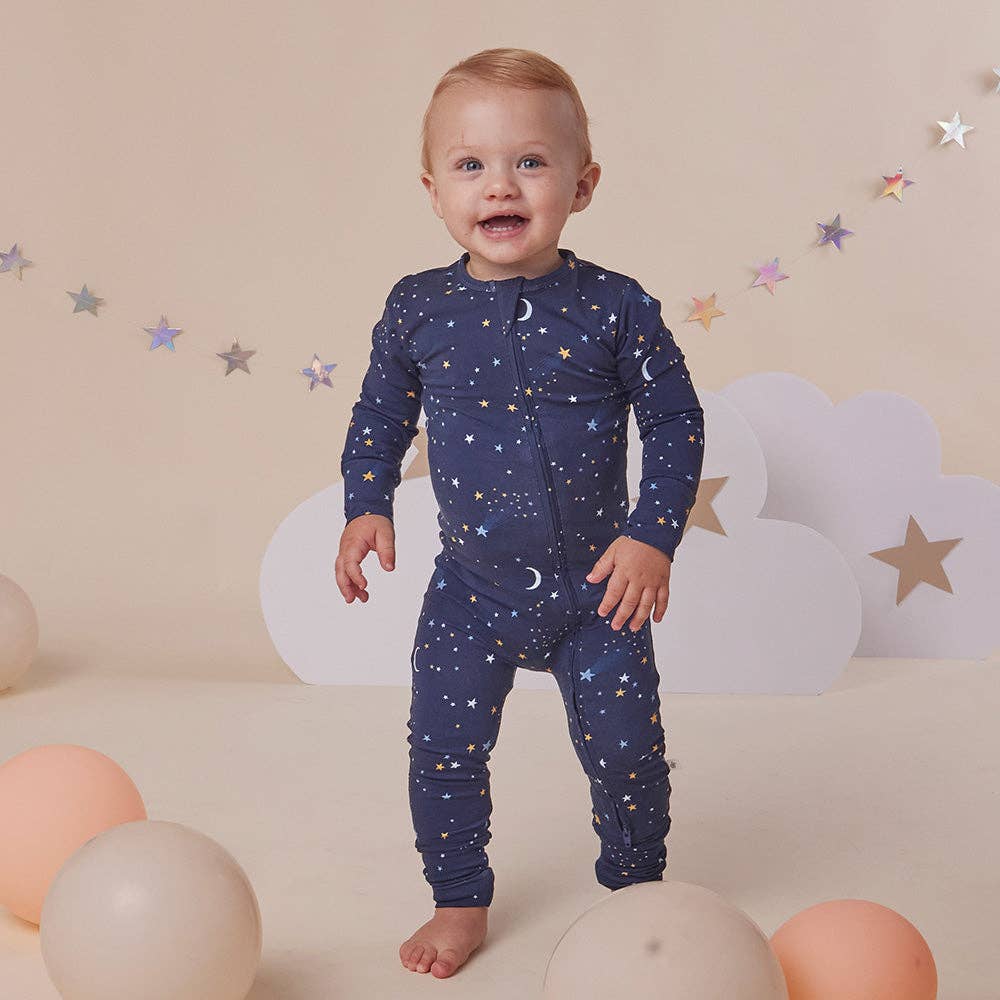 Organic Cotton Snuggle Hunny Sleepsuit - Starry NIght
